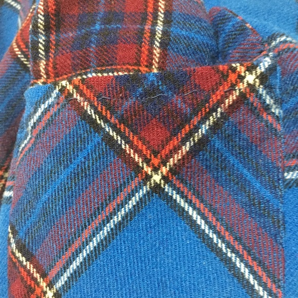 Vintage Pendleton Board Shirt M Blue Plaid Wool - Picture 6 of 7